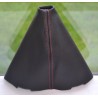 FORD FOCUS MK2 FACELIFT 2008-2011 GEAR GAITER BLACK LEATHER RED STITCHING