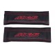 SEAT BELT COVERS x 2 GENUINE BLACK LEATHER EMBROIDERY MX-5 WITH STONE STITCHING FOR MAZDA new