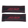 SEAT BELT COVERS x 2 GENUINE BLACK LEATHER EMBROIDERY MX-5 WITH STONE STITCHING FOR MAZDA new
