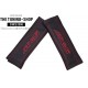 SEAT BELT COVERS x 2 GENUINE BLACK LEATHER EMBROIDERY MX-5 WITH STONE STITCHING FOR MAZDA new