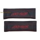 SEAT BELT COVERS x 2 GENUINE BLACK LEATHER EMBROIDERY MX-5 WITH STONE STITCHING FOR MAZDA new