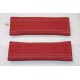 SEAT BELT COVERS x 2 GENUINE RED LEATHER WITH RED STITCHING NEW