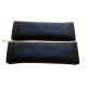 SEAT BELT COVERS x 2 GENUINE BLACK LEATHER EMBROIDERY MX-5 WITH STONE STITCHING FOR MAZDA new