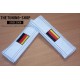 SEAT BELT COVERS WHITE GENUINE LEATHER EMBROIDERY GERMANY FLAG STRIPES