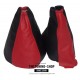 FORD FOCUS MK3 2005-2008 GEAR GAITER BLACK + RED LEATHER 4 PANELS