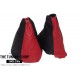 FORD FOCUS MK3 2005-2008 GEAR GAITER BLACK + RED LEATHER 4 PANELS