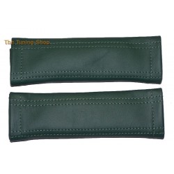 SEAT BELT COVERS BRITISH RACING GREEN GENUINE LEATHER