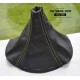 FOR  MAZDA RX-7 RX7 GEAR GAITER BLACK LEATHER TAN STITCHING
