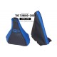 FOR VAUXHALL CORSA C 2000-2006 GEAR HANDBRAKE GAITER BLACK LEATHER BLUE STITCHING EMBROIDERY CORSA