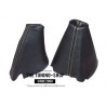 FOR LAND ROVER DISCOVERY AUTO 200TDI 300TDI TD5 V8 HI-LOW HANDBRAKE GAITER BLACK SUEDE TAN STITCHING