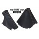 FOR LAND ROVER DISCOVERY AUTO 200TDI 300TDI TD5 V8 HI-LOW HANDBRAKE GAITER BLACK SUEDE TAN STITCHING