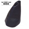 FOR RENAULT MEGANE COUPE COVERTIBLE FL 1999-2002 GEAR GAITER BLACK LEATHER BLUE STITCHING