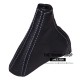 FOR VOLVO S80 AUTOMATIC GEAR GAITER COVER 98-06 BLACK LEATHER WITH GREY STITCHING