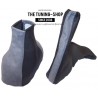 FOR VAUXHALL OPEL ASTRA MK4 GEAR HANDBRAKE GAITER BLACK LEATHER GREY SUEDE ALCANTARA