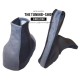 FOR VAUXHALL OPEL ASTRA MK4 GEAR HANDBRAKE GAITER BLACK LEATHER GREY SUEDE ALCANTARA