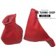 FOR VAUXHALL OPEL ASTRA MK4 GEAR HANDBRAKE GAITER RED LEATHER 