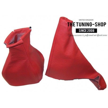 FOR VAUXHALL OPEL ASTRA MK4 GEAR HANDBRAKE GAITER RED LEATHER 