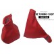 FOR VAUXHALL OPEL ASTRA MK4 GEAR HANDBRAKE GAITER RED LEATHER 