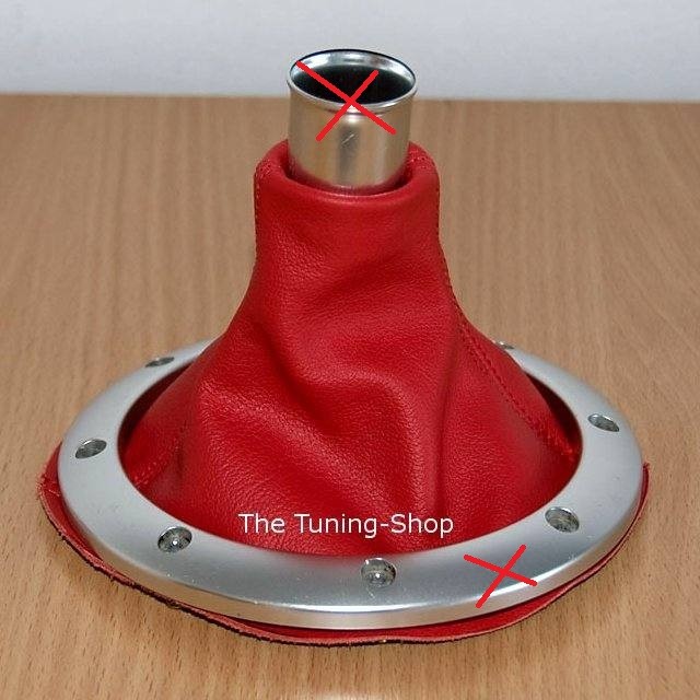The Tuning-Shop Ltd Fits Audi TT Mk1 1998-2006 Shift Boot Custom Made Shift Boot Red Genuine Suede With Red Stitching