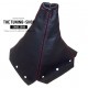 FOR PEUGEOT 406 COUPE MANUAL BLACK LEATHER GEAR GAITER WITH RED SITCHING