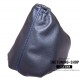 FOR PEUGEOT 508 2010-2015 6 SPEED MANUAL BLACK LEATHER GEAR GAITER WITH BLUE STITCH