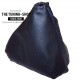 FOR PEUGEOT 508 2010-2015 6 SPEED MANUAL BLACK LEATHER GEAR GAITER WITH BLUE STITCH