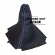 FOR MITSUBISHI ECLIPSE 1995-1999 MANUAL BLACK LEATHER GEAR GAITER WITH WHITE STITHING