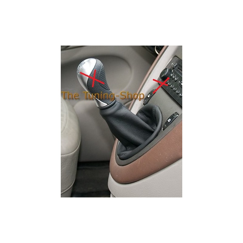 The Tuning-Shop Ltd FOR CITROEN XSARA PICASSO 1999-2010 GEAR GAITER BLACK ITALIAN LEATHER RED STITCHING 