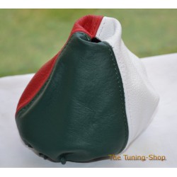 FOR FIAT 500 2007-2013 LEATHER GEAR GAITER ITALIAN FLAG COLOURS 