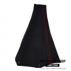 FOR  BMW MINI COOPER S ONE 2001-2006 GEAR GAITER BLACK LEATHER RED STITCHING