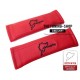 SEAT BELT COVERS BLACK LEATHER EMBROIDERY NURBURGRING RED STITCHING