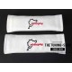 SEAT BELT COVERS GREY LEATHER NURBURGRING BLACK AND RED EMBROIDERY