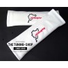 SEAT BELT COVERS WHITE LEATHER NURBURGRING