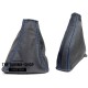 FOR LEXUS IS 2005-2013 MANUAL GEAR GAITER BLACK LEATHER BLUE STITCHING