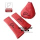 FOR FIAT 500 2007-2015 GEAR GAITER RED LEATHER WITH NURBURGRING EMBROIDERY