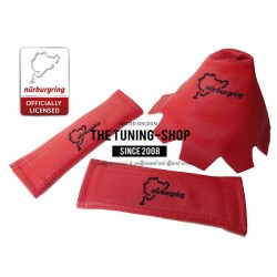 FOR VW VOLKSWAGEN T5 2003-2010 GEAR GAITER RED LEATHER NURBURGRING EMBROIDERY