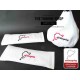 FOR FIAT 500 2007-2015 GEAR GAITER + SEAT BELTS COVERS RED LEATHER WITH NURBURGRING EMBROIDERY