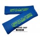 FOR SUBARU FORESTER 02-08 GEAR GAITER + SEAT BELTS COVERS BLUE LEATHER LIME GREEN AWD STITCHING