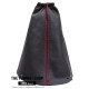 FOR NISSAN MICRA K12 FACELIFT 2006-2009 GEAR GAITER BLACK LEATHER RED STITCHING