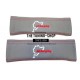 SEAT BELT COVERS GREY LEATHER NURBURGRING BLACK AND RED EMBROIDERY