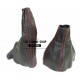 FOR ASTRA MK4 G COUPE 98-05 GEAR+HANDBRAKE GAITER LEATHER RED STITC