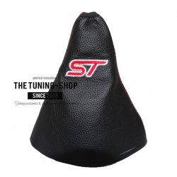 FOR FORD FIESTA MK6 GEAR GAITER LEATHER EMBROIDERED ST RED STITCH