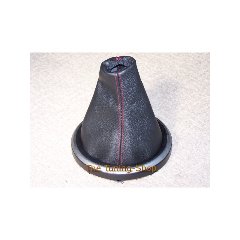FUSION  2002-2008 REAL LEATHER GEAR GAITER COVER FORD FIESTA MK6 RED STITCH