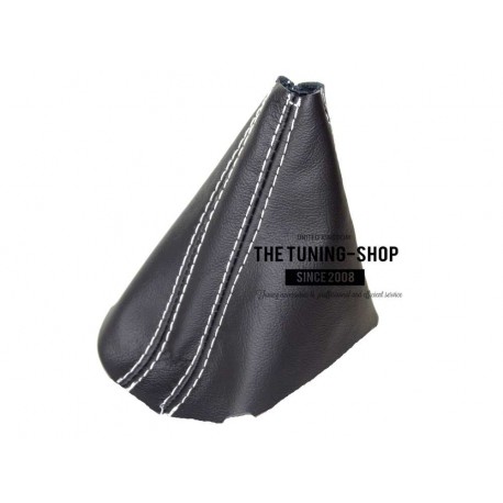 FITS VOLKSWAGEN GOLF 5 (2005-09) GOLF 6 (2008-13) AUTOMATIC DSG GEAR GAITER BLACK ITALIAN LEATHER BLUE STITCHING