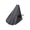 FITS VOLKSWAGEN GOLF 5 2003-2009 AUTOMATIC DSG GEAR GAITER BLACK ITALIAN LEATHER WHITE STITCHING
