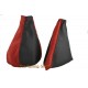 FORD FOCUS GAITERS / BOOTS BLACK LEATHER + RED ALCANTARA 98-04