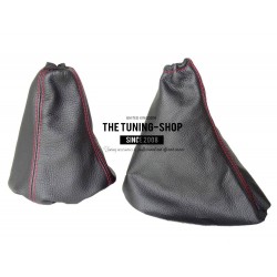 FOR CITROEN C5 MK1 01-07 GEAR GAITER SHIFT BOOT BLACK LEATHER RED STITCHING 