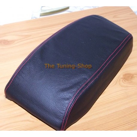 FORD MONDEO MK3 03-06 ARMREST COVER BLACK LEATHER & RED STITCH