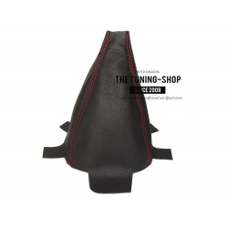 HONDA CIVIC COUPE 2001-2006 GEAR GAITER BLACK LEATHER RED STITCHING