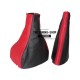 FOR VAUXHALL OPEL CORSA B GEAR HANDBRAKE GAITER black leather&red suede